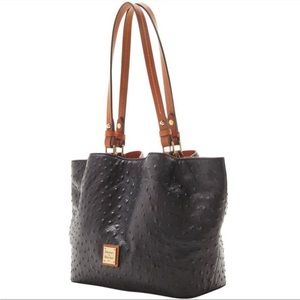 Dooney & Bourke black ostrich Small Flynn